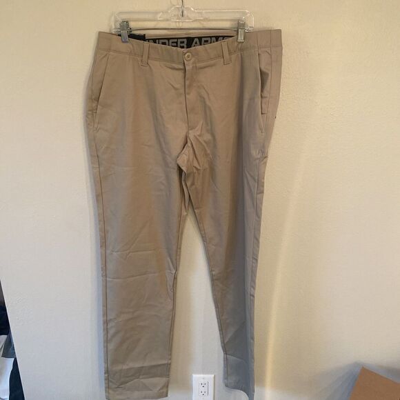 Under Armour UA Golf Pants Drive Beige Men’s Sz 38x36 - Picture 1 of 9